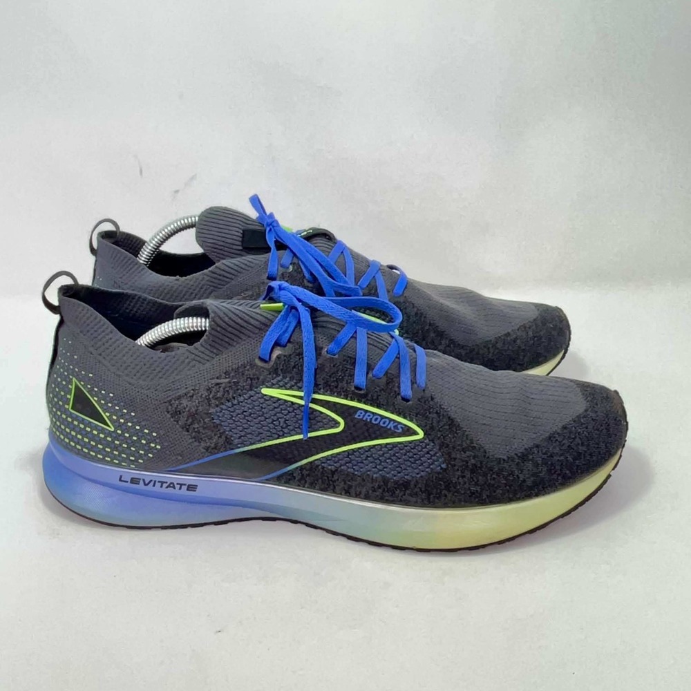 Brooks Levitate StealthFit 5 Mens 15 Running Shoes Grey Blue Lime 1103721D019